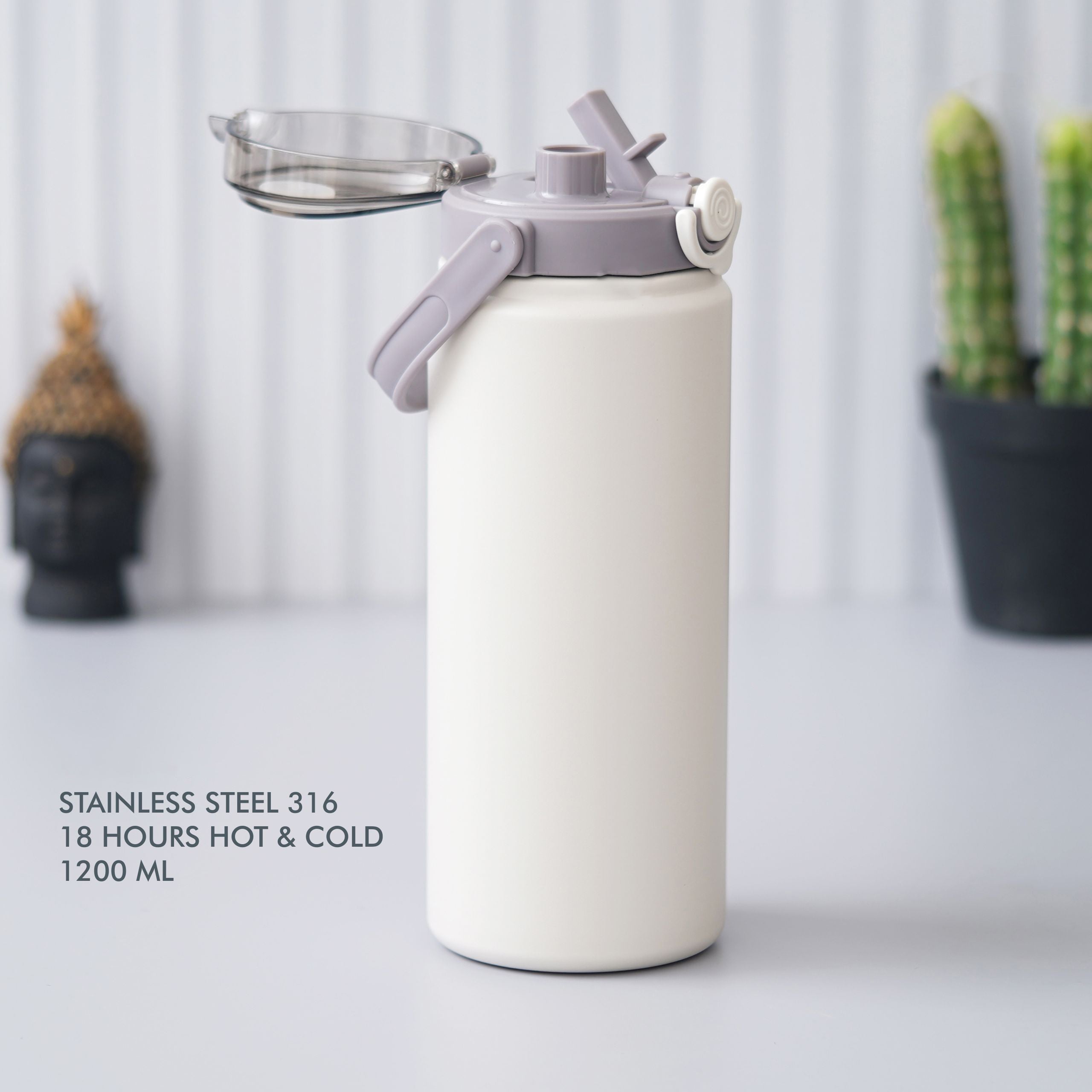 Double Wall Vacuum Bottle | White