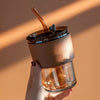 Borosilicate Glass Tumbler with Straw