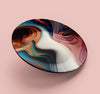 Epoxy abstract design wall decor plates with stand - Buytohfa