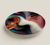 Epoxy abstract design wall decor plates with stand - Buytohfa